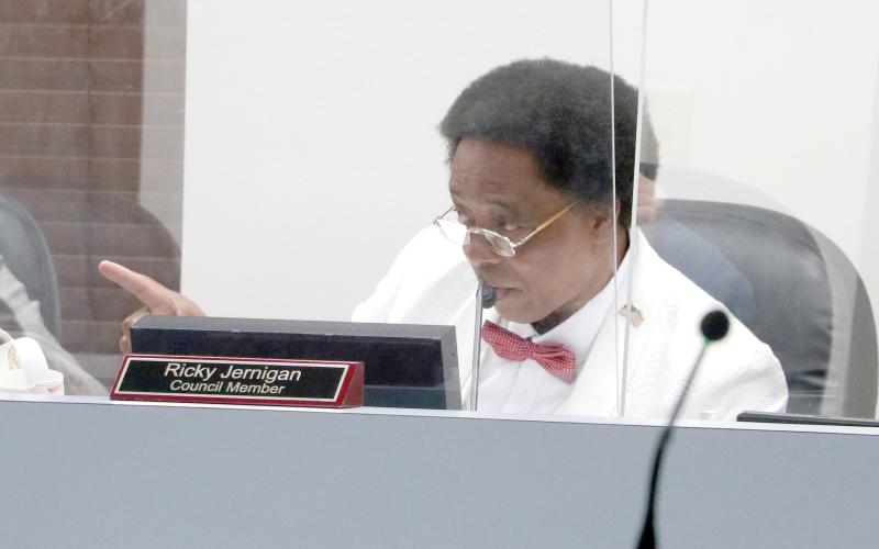 Lake City Councilman Ricky Jernigan said he believed any inclusion of the Kiwanis Club of Lake City in a public bench maintenance contract was some ‘scheme’ of Councilor James Carter, the civic group’s president. The contract has been in place since before Carter was on the council or the club’s president. (MORGAN MCMULLEN/Lake City Reporter)