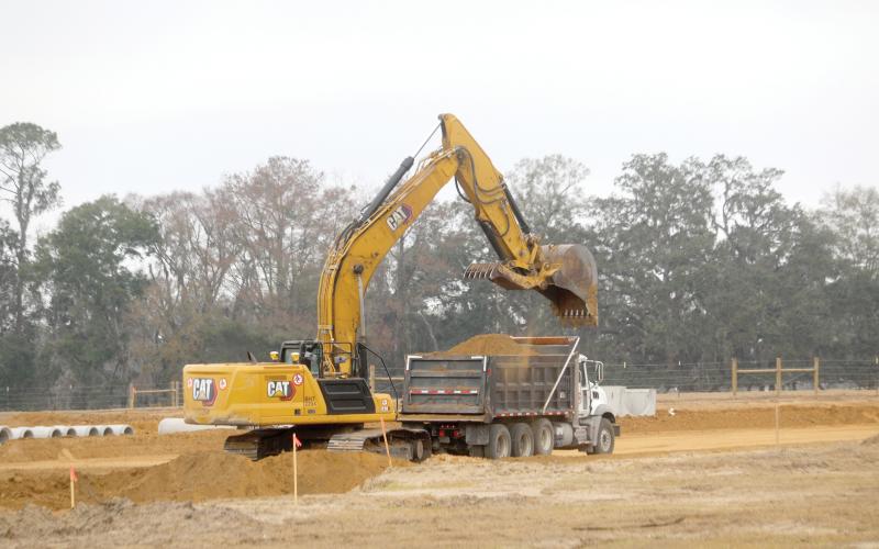 Anderson Columbia is progressing ‘ahead of schedule’ on constructing a new quadrant road for the new Busy Bee in Ellisville. (TONY BRITT/Lake City Reporter)