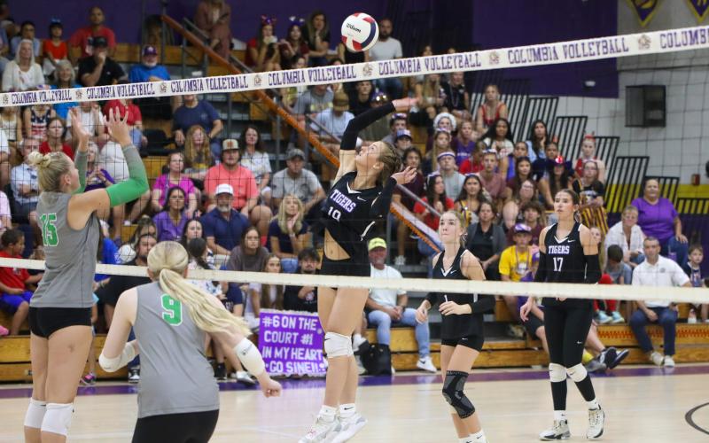 Columbia's Mariana Vargas fires a shot against Suwannee last season. (BRENT KUYKENDALL/Lake City Reporter)