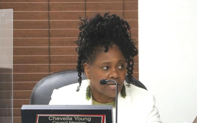 Councilwoman Chevella Young said using money from the Mariah Fund for playground repairs was a “smart move.” (MORGAN MCMULLEN/Lake City Reporter)