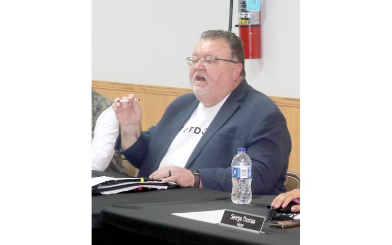 Fort White Councilman Lonnie Harrell speaks during a Feb. 18 meeting to discuss the possible dissolution of the town’s charter. Harrell now faces a recall vote on his seat next month. (FILE)