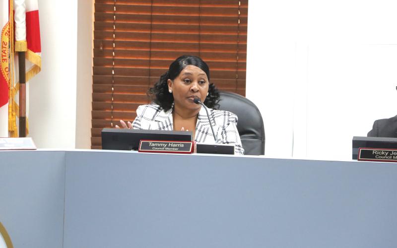 Lake City Councilwoman Tammy Harris said she was “embarrassed” after not receiving support for a proposed Unity Festival. Harris dropped her request for city funding for the event Monday. (MORGAN MCMULLEN/Lake City Reporter)