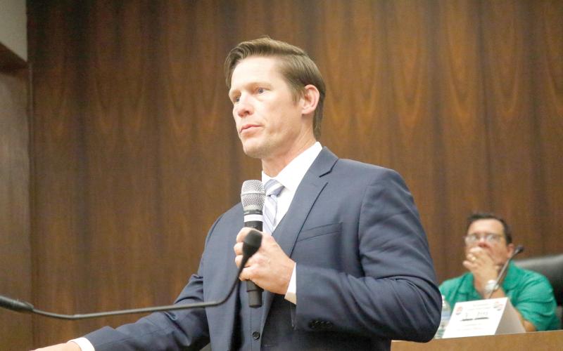 Adam Collins, who is seeking office on the Live Oak Council, wants to look in to innovative ways to improve infrastructure. (JAMIE WACHTER/Lake City Reporter)