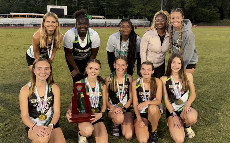 Suwannee's girls track and field team finished runner-up at the District 2-2A meet on Thursday. (COURTESY)