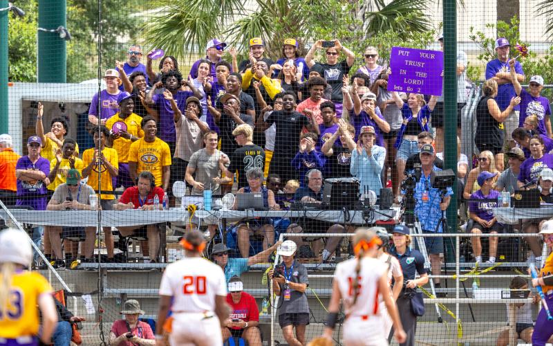 Columbia's student section cheers during the Class 4A state championship on Saturday. (JACK HOWDESHELL/Lake City Reporter)