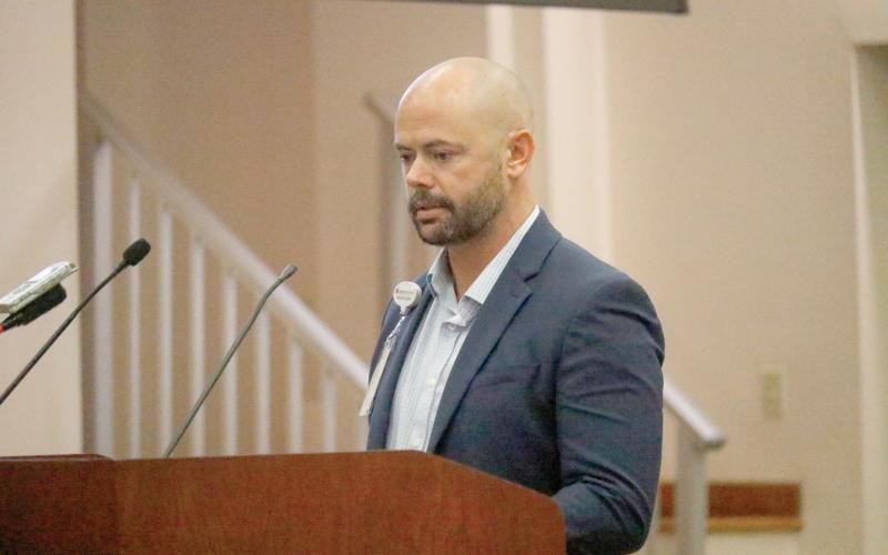 Jeff Avinger, the AmeriPro EMS operations director for Florida and South Carolina, said the company will be fully running its five trucks in two weeks after working through staffing challenges. (JAMIE WACHTER/Lake City Reporter)