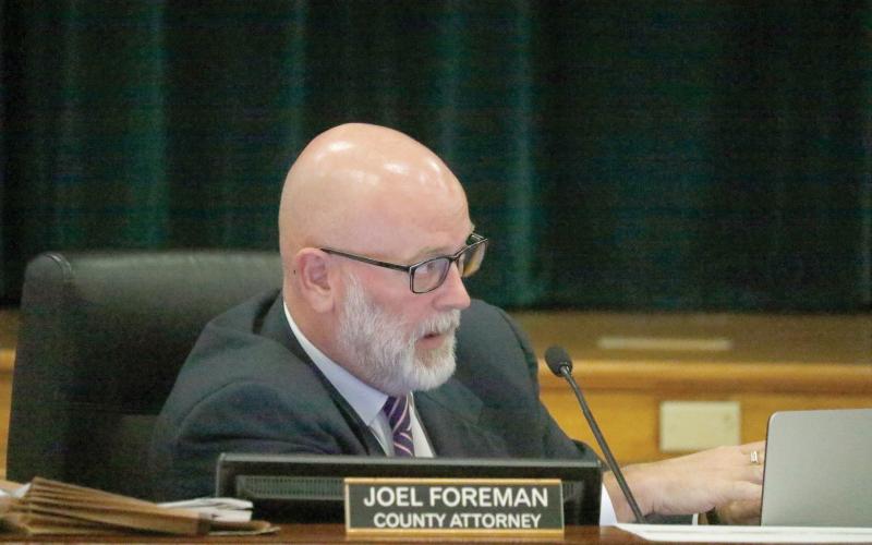 County Attorney Joel Foreman suggested if the County Commission wanted to change its code of ethics to send in suggestions to him and he provide several alternatives to those portions of the code. (JAMIE WACHTER/Lake City Reporter)