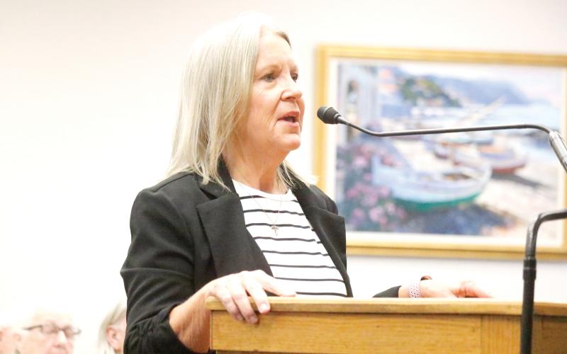 Suwannee County Emergency Management Director Sharon Hingson said she was humbled and grateful to be back leading the county’s emergency response. (JAMIE WACHTER/Lake City Reporter)
