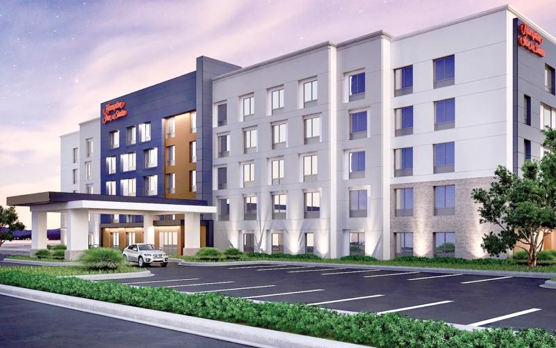 A rendering of the new Hampton Inn &amp; Suites coming to Live Oak. The five-story hotel will feature a brand new design. (COURTESY)