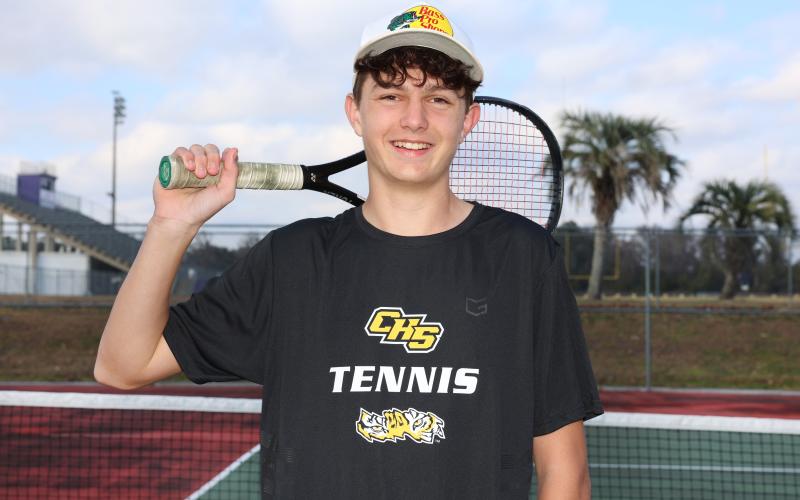 Columbia’s Colten Mitchell is the LCR’s Boys Tennis Player of the Year again. (MANDI SLOAN/Special to the Reporter)