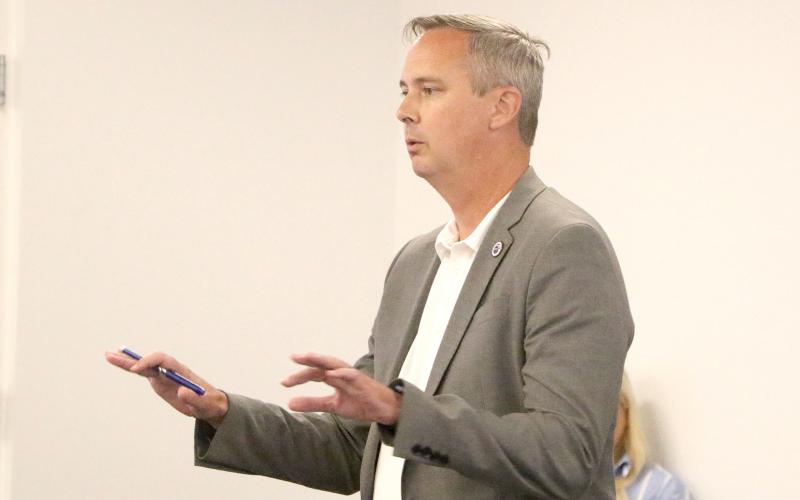 Jay Swisher, Columbia County’s Clerk of Court who lives off of NW Hackney Terrace, said any plans to put traffic onto the small two-lane road should be revisited. (MORGAN MCMULLEN/Lake City Reporter)