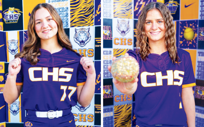 Columbia pitcher Ryleigh Stone (left) and shortstop Alannah Lord (right) are the LCR’s Co-Softball Players of the Year. (COURTESY)