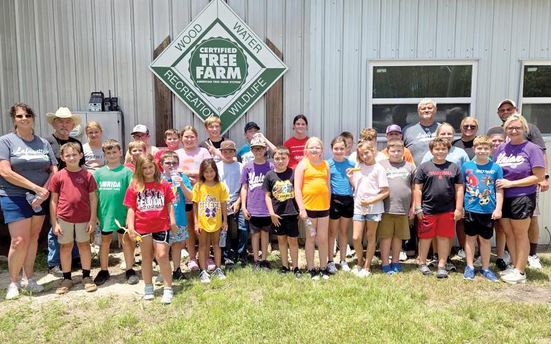 Lafayette and Union County 4-H Day Campers learn the importance of forest managment to wildlife during the ‘Jr. Homesteaders 4-H Day Camp: Back to the Basics.’ (COURTESY LAFAYETTE COUNTY 4-H)