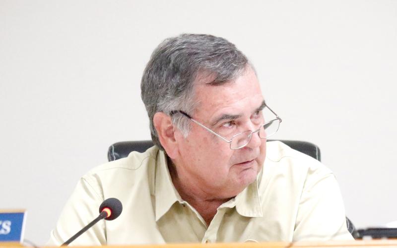 Steven Dicks, an at-large member to the North Florida Water Utilities Authority board, questioned why an alternative utility budget was presented to the Columbia Cunty Commission before the NFWUA board. (JAMIE WACHTER/Lake City Reporter)