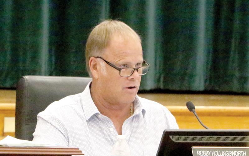 Columbia County Commissioner Robby Hollingsworth said the board has done a good job at keeping its millage rate down over the years. The board approved to set it tentatively at the same rate — 7.815 mills — as the current year, but 3.9% above the rollback rate. (MORGAN MCMULLEN/Lake City Reporter)