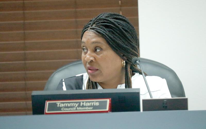 Lake City Councilwoman Tammy Harris was among the council members who wanted a permanent name on the planned splash pad at Youngs Park rather than it changing based on sponsorship. (JAMIE WACHTER/Lake City Reporter)