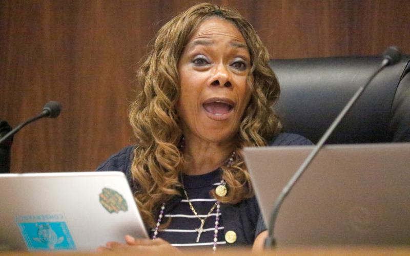 Live Oak City Council President Vanessa Robinson said she felt like City Manager Larry Sessions was looking to ‘hand pick’ or ‘cherry pick’ someone to follow him as manager during Tuesday’s meeting when Sessions asked about creating an assistant manager position. (JAMIE WACHTER/Lake City Reporter)