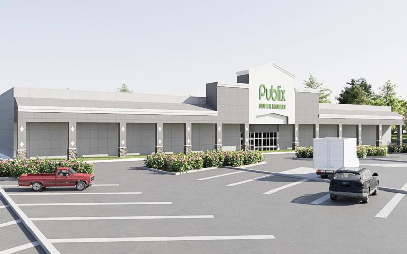 A rendering of the Publix Super Market planned for the Cornerstone Crossing development at the Interstate 75 and State Road 47 interchange. The company is doing a feasability study of the site, according to City of Lake City officials. (COURTESY)