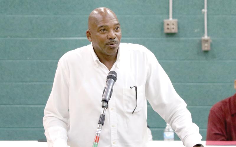 Lawrence Davis is pictured at a previous political forum at Richardson Community Center. Davis helped organize a candidate forum Monday at Richardson that will have at least a dozen local candidates answering questions. (FILE)