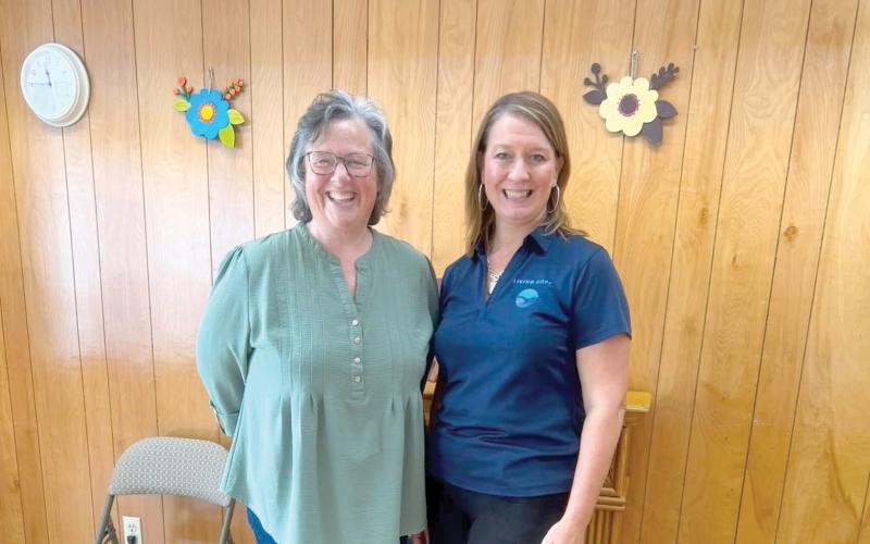 Living Hope Executive Director Natalie Moore (right) is pictured with Keri Spradley during a Wellness Workshop earlier this month. (COURTESY)