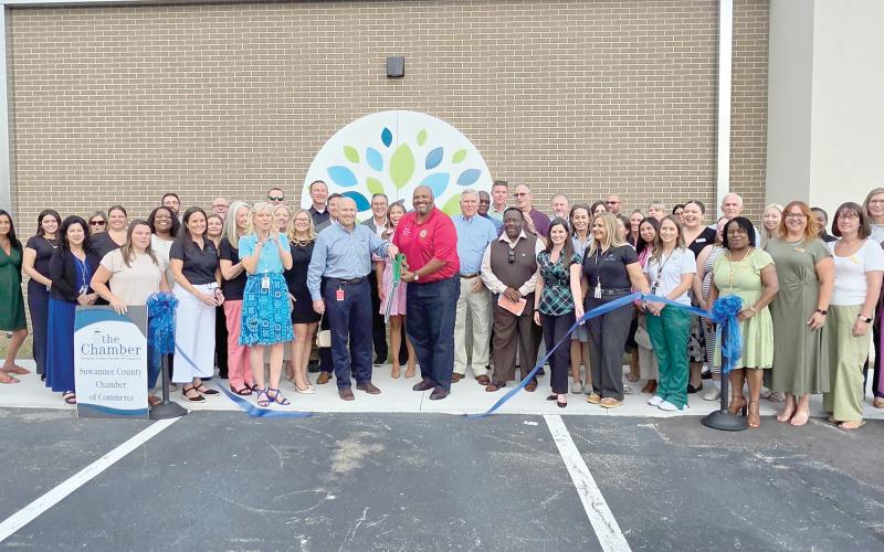 State Sen. Corey Simon and Suwannee County Superintendent Ronnie Gray cut the ribbon on the nursing addition building at RIVEROAK Technical College last Thursday. (MONJA SLATER/Lake City Reporter)