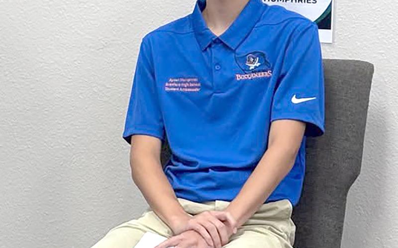 Branford High senior Ayden Humphries will serve as the school’s student ambassador to the Suwannee County School Board for the 2026-27 school year. (COURTESY SUWANNEE COUNTY SCHOOL DISTRICT)