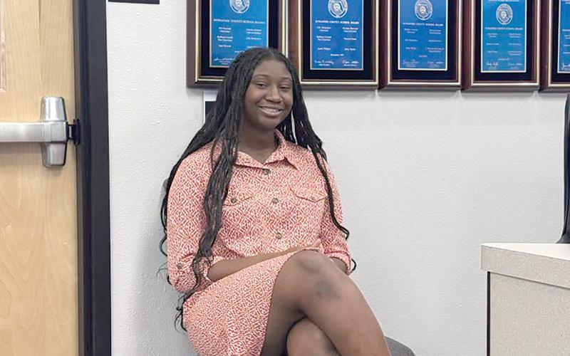 Suwannee High junior Isabella Washington will serve as the school’s student ambassador to the Suwannee County School Board for the 2026-27 school year. (COURTESY SUWANNEE COUNTY SCHOOL DISTRICT)