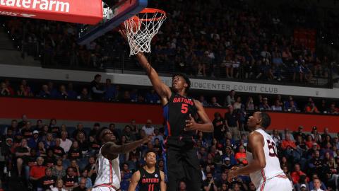 Freshman Omar Payne posted his first career double-double in Florida's win over Auburn on Saturday. (ALEX DE LA OSA/UAA Communications)