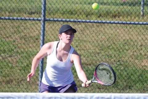 Columbia’s Adrienne Foreman returns a shot in a match last season. (FILE)