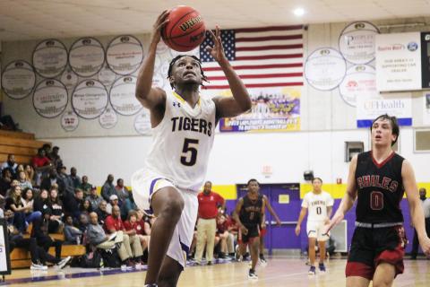 Columbia guard Darrien Jones rises to score a layup against Chiles in last Friday’s District 2-6A semifinal. (JORDAN KROEGER/Lake City Reporter)