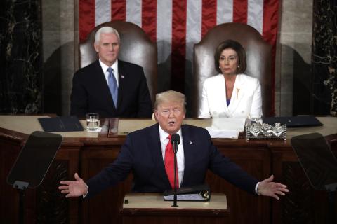U.S. President Donald Trump delivers the State of the Union to a joint session of the U.S. Congress on Capitol Hill on Tuesday, in Washington, D.C. (YURI GRIPAS/Abaca Press/TNS)