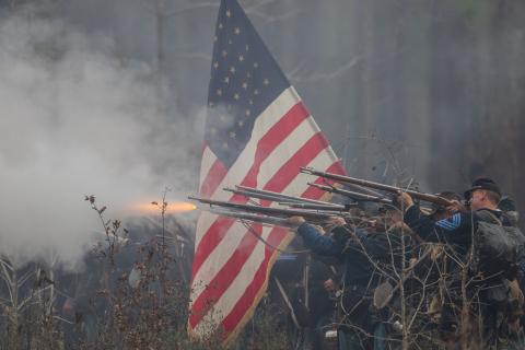 Confederate and Union re-enactors went to war Sunday at the original Olustee battlefield in Baker County. True to history and form, the South won the battle, the biggest fought in Florida during the war. (RAY CARPENTER PHOTOGRAPHY/Special to the Reporter)