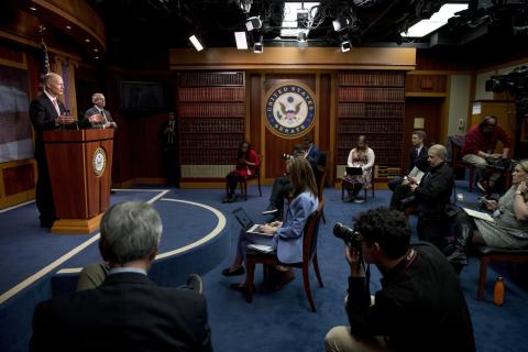Florida Senator Rick Scott speaks on relief bill Wednesday. (AP PHOTO)