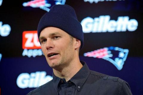 Tom Brady talks with the media after a New England Patriots loss to the Tennessee Titans at Gillette Stadium in Foxborough, Massachusetts. (DAVID BUTLER II/USA TODAY Sports)