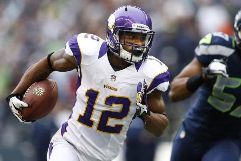 Minnesota Vikings Percy Harvin (12) carries the ball in the second quarter against the Seattle Seahawks at CenturyLink Field in Seattle, Washington on Nov. 4, 2012. (CARLO GONZALEZ/Minneapolis Star Tribune/TNS)