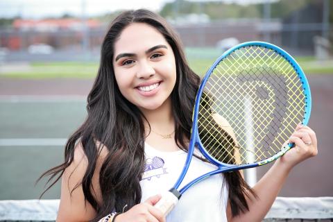 Columbia tennis player Janet Lainez had her senior season cut short due to covid-19. (MANDI SLOAN/Special to the Reporter)