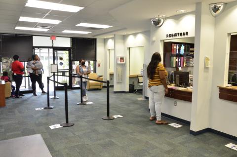 Students register for fall classes at Florida Gateway College. The spring graduates haven’t been forgotten, as the college is planning a gauntlet of small-scale ceremonies to give everyone their chance to walk. (CARL MCKINNEY/Lake City Reporter)