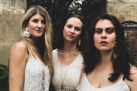 Americana band The Krickets poses for a photograph to promote their music. Pictured in the middle is Lake City’s own singer-songwriter Rachel Grubb, who is featured in the group’s new single, “These Games,” which releases Friday. Also pictured are Lauren Spring, left, and Emily Stuckey. (COURTESY)