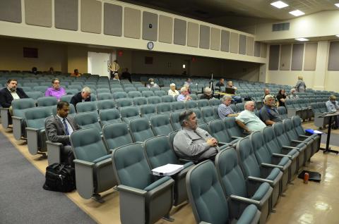 Residents and local officials attend Thursday’s County Commission meeting. The big item of the night was a proposed noise ordinance, which was tabled so the board could iron out more details. (CARL MCKINNEY/Lake City Reporter)