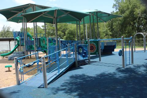 The playground at Columbia City Park is completely ADA accessible, funded in part by a state grant. (TONY BRITT/Lake City Reporter)