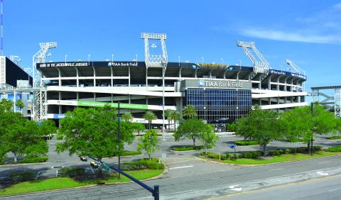 East side exterior of TIAA Bank Field. (TRIBUNE NEWS SERVICE)
