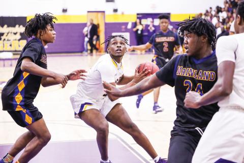 Columbia point guard Darrien Jones looks to shoot against Daytona Beach Mainland during this past season ‘s regional final. Jones helped lead the Tigers to their first Final Four since 1968. (FILE)