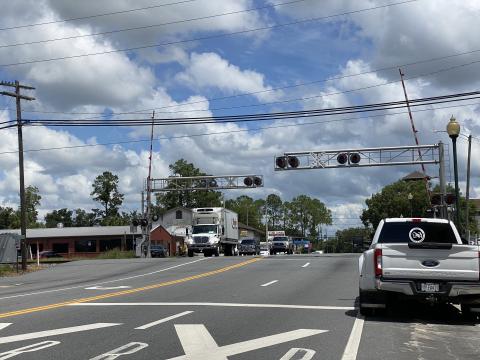 The rail crossing at U.S. Highway 129 (Ohio Avenue) in Live Oak will undergo improvements next month. (JAMIE WACHTER/Lake City Reporter)