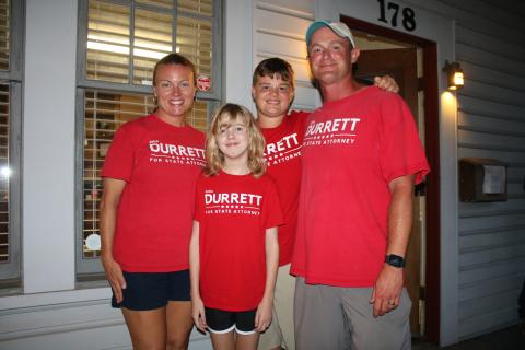 John Durrett and his family were all smiles Tuesday night after he won the race for State Attorney for the Third Judicial Circuit. (TONY BRITT/Lake City Reporter)