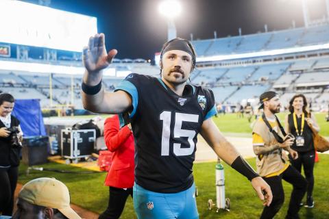 Jacksonville Jaguars quarterback Gardner Minshew looks on after defeating the Indianapolis Colts in a game at TIAA Bank Field on Dec. 29, 2019 in Jacksonville. Minshew was placed on the team’s reserve/covid-19 list Sunday. (JAMES GILBERT/Getty Images/TNS)