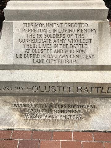 The Battle of Olustee Confederate monument has caused a dispute into the ownership of Olustee Park. (FILE)