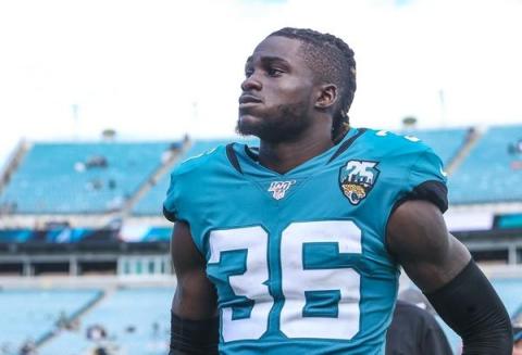 Jacksonville Jaguars defensive back Ronnie Harrison (36) walks off the field after an NFL football game against the New York Jets at TIAA Bank Field on Oct. 27, 2019, in Jacksonville. (GARY LLOYD MCCULLOUGH/TNS)