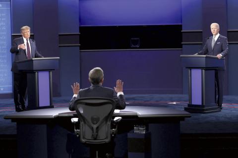 President Donald Trump, left, and Democratic presidential nominee Joe Biden, right, participate in the first presidential debate in Cleveland in September. (SCOTT OLSON/Getty Images)