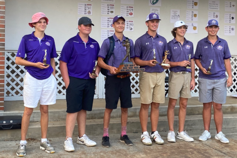 Columbia's boys golf team is pictured after winning the Ann and John Ives Alachua County Championship on Thursday. (COURTESY)