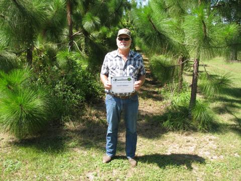 David Culpepper was honored by the Florida Forest Service for his management of 175 acres of forest land in Hamilton County. (COURTESY)